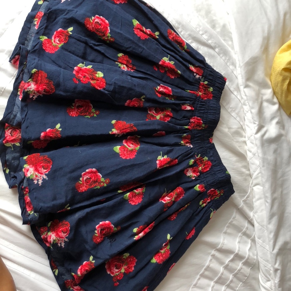 Navy Blue floral skirt